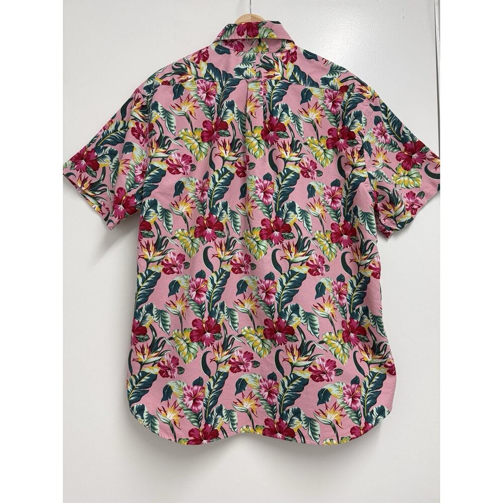 Ralph Lauren Shirt Men’s XL Pink Tropical Hawaiian Floral Button Front Cotton - Picture 4 of 12
